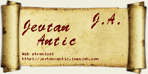 Jevtan Antić vizit kartica